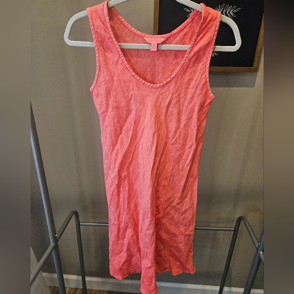 Lily Pulizer 100% Linen Dress Hot Pink/Peach Cover Up